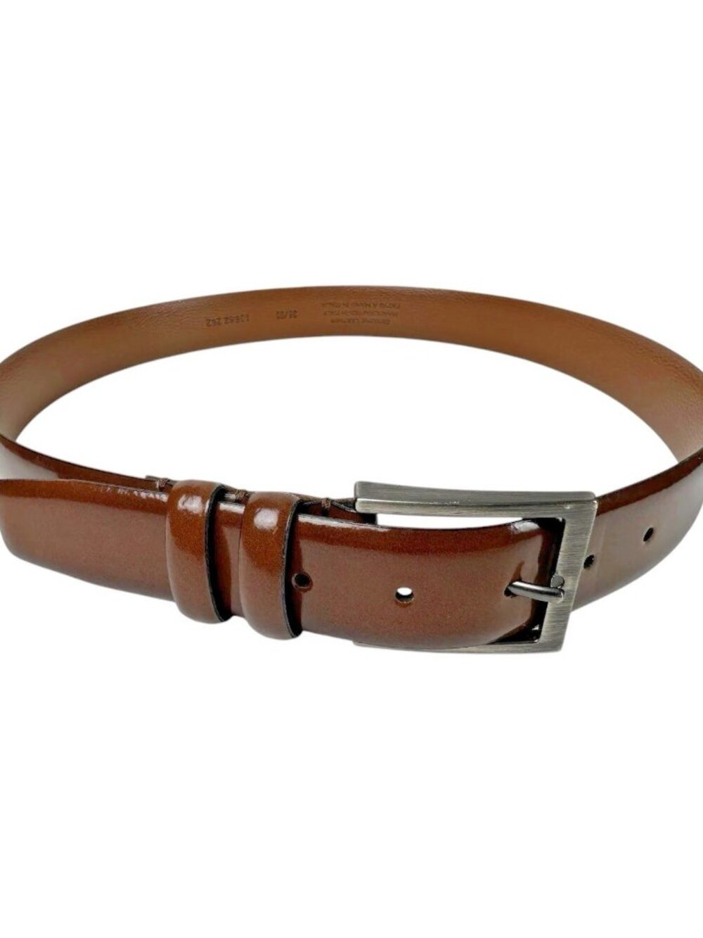 Italian Leather Belt Mens 36 Brown Genuine Leather Made In Italy Dress Belt